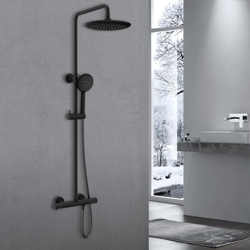 Душевая стойка Desire VSFS-1D0TMB термостатическая, черный Vincea