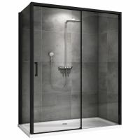 Душевой уголок ABBER Komfort AG93130B-S102B 100х130 прямоугольный, профиль черный, прозрачное стекло фото в интернет-магазине Русалия