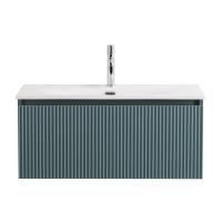 UNO База под раковину подвесная с фрезерованными ручками по всей длине фасада с одним выкатным ящиком, Голубой Матовый, 800x455x350, UNO-800-1C-SO-AO Belbagno фото в интернет-магазине Русалия