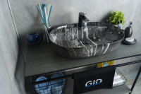 Раковина накладная овальная под черный камень Stone Edition Bs1346 GID фото в интернет-магазине Русалия