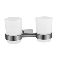 Стакан для ванной комнаты двойной Shevanik SG5722T, оружейная сталь фото в интернет-магазине Русалия