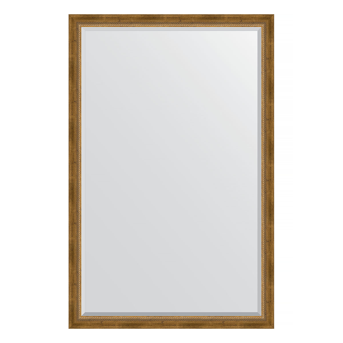 Зеркало настенное с фацетом EVOFORM в багетной раме состаренная бронза с плетением, 113х173 см, BY 3614