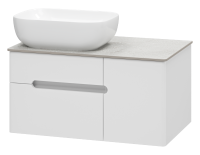 Тумба Роял 80 подвесная (белая) с раковиной Sanita Luxe Infinity 60 Misty фото в интернет-магазине Русалия