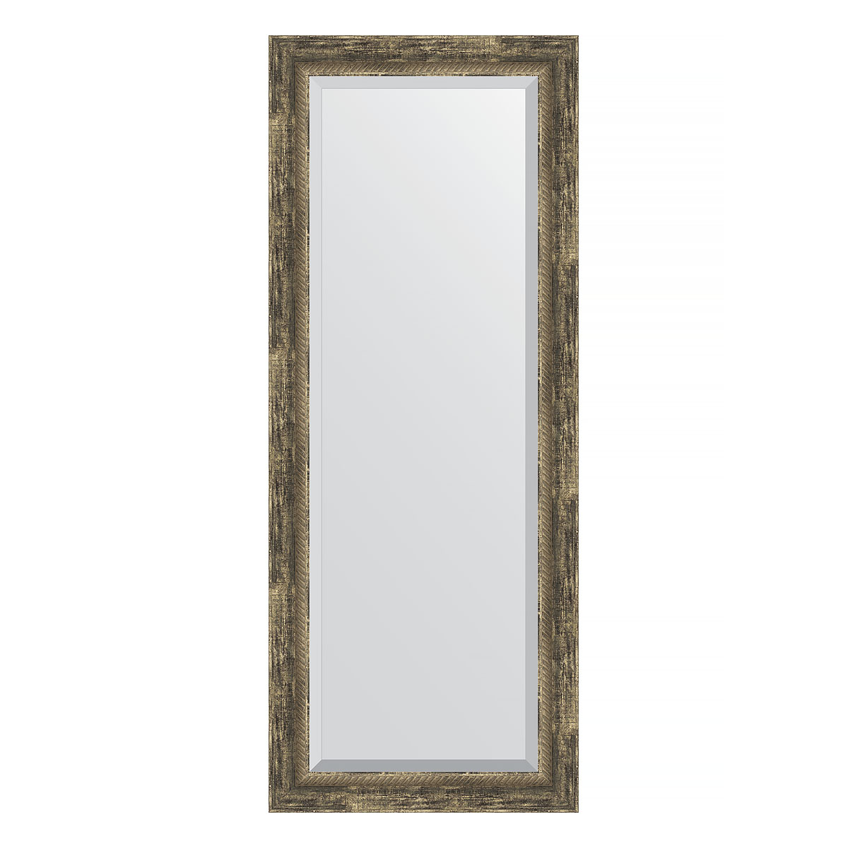Зеркало настенное с фацетом EVOFORM в багетной раме старое дерево с плетением, 53х133 см, BY 3512