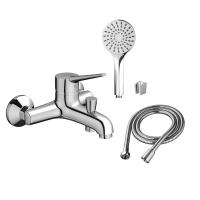 D2010008 Optima смеситель для ванны и душа с душевым набором в комплекте фото в интернет-магазине Русалия