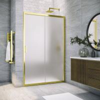 Душевая дверь ZP TUR NOVO h1900 180 09 10, 180 см, стекло матовое, профиль золото глянцевое Vegas-Glass фото в интернет-магазине Русалия