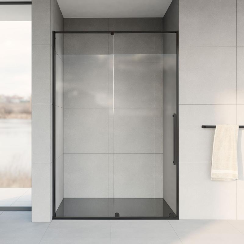 Душевая дверь Arno VPS-1A120CLB, 1200, черный, стекло прозрачное Vincea