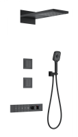 Душевая система с термостатом встраиваемая WONZON & WOGHAND, Черный матовый (WW-D4538-A-MB) фото в интернет-магазине Русалия