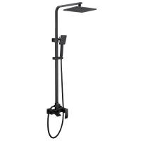 Душевая стойка ABBER Wasserfall AF8616B с изливом, черная матовая фото в интернет-магазине Русалия