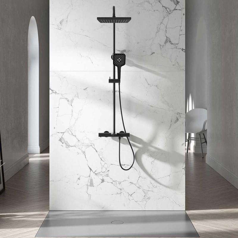 Душевая стойка Next VSFS-1N1TMB термостатическая, черный Vincea