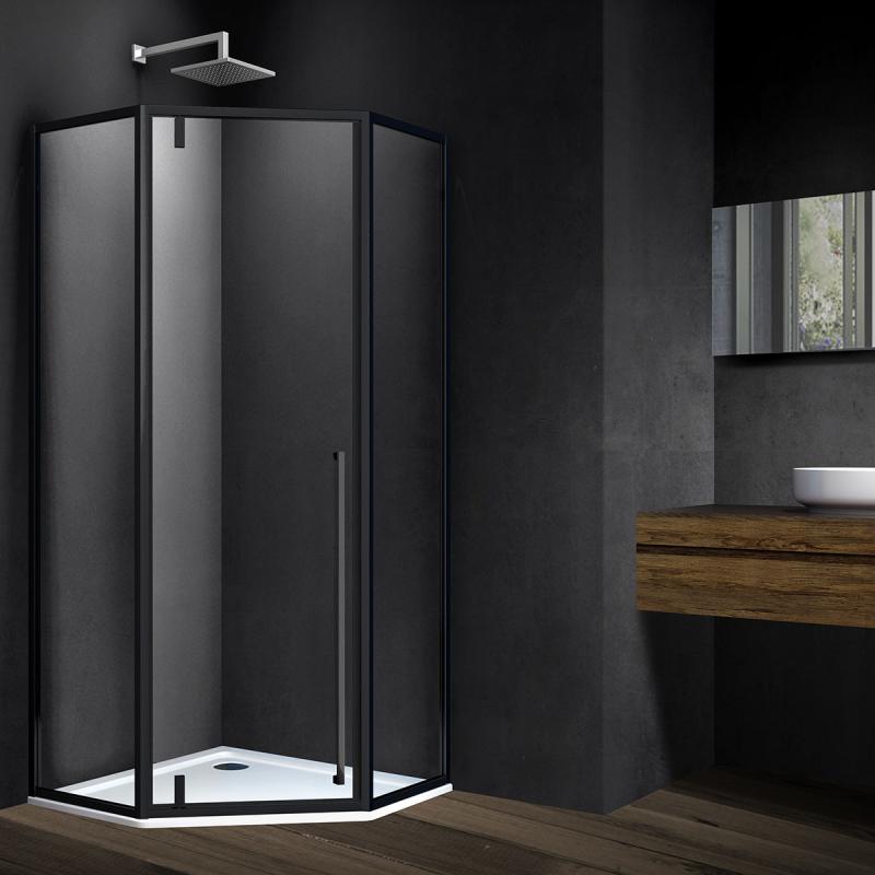 Душевой уголок Penta VSP-3P100CLB, 1000*1000, черный, стекло прозрачное Vincea