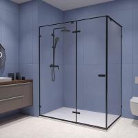 Душевой уголок RGW SV-040B 1600x1000, профиль черный, стекло прозрачное фото в интернет-магазине Русалия