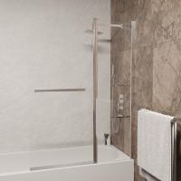 Шторка на ванну RGW SC-08, стекло прозрачное, профиль хром фото в интернет-магазине Русалия