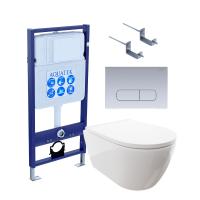 SET AQUATEK ПОЛАРИС (рама AQUATEK Standard INS-0000012+унитаз ПОЛАРИС AQ0700-00 с тонким сиденьем soft-close+ крепеж KKI-0000002 +панель KDI0000014) фото в интернет-магазине Русалия