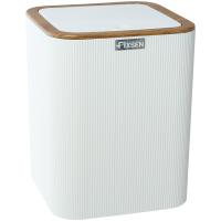 Ведро для мусора FIXSEN WHITE WOOD FX-402-6, белый/коричневый фото в интернет-магазине Русалия