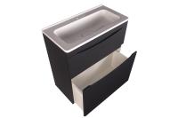 Тумба с раковиной Бергамо Мини 70 напольная, Люкс антискрейч черный Style Line фото в интернет-магазине Русалия