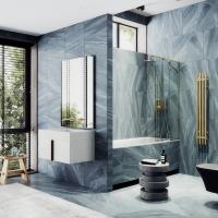 Шторка поворотная с добором 1400*990 6 мм Бесцветное MGV-915-3 Maybah Glass фото в интернет-магазине Русалия