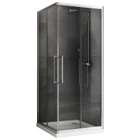 Душевой уголок ABBER Schwarzer Diamant AG02100H 100х100 квадрат, профиль хром, прозрачное стекло фото в интернет-магазине Русалия