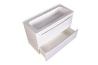 Тумба с раковиной Бергамо Мини 80 подвесная, Люкс антискрейч белый Style Line фото в интернет-магазине Русалия