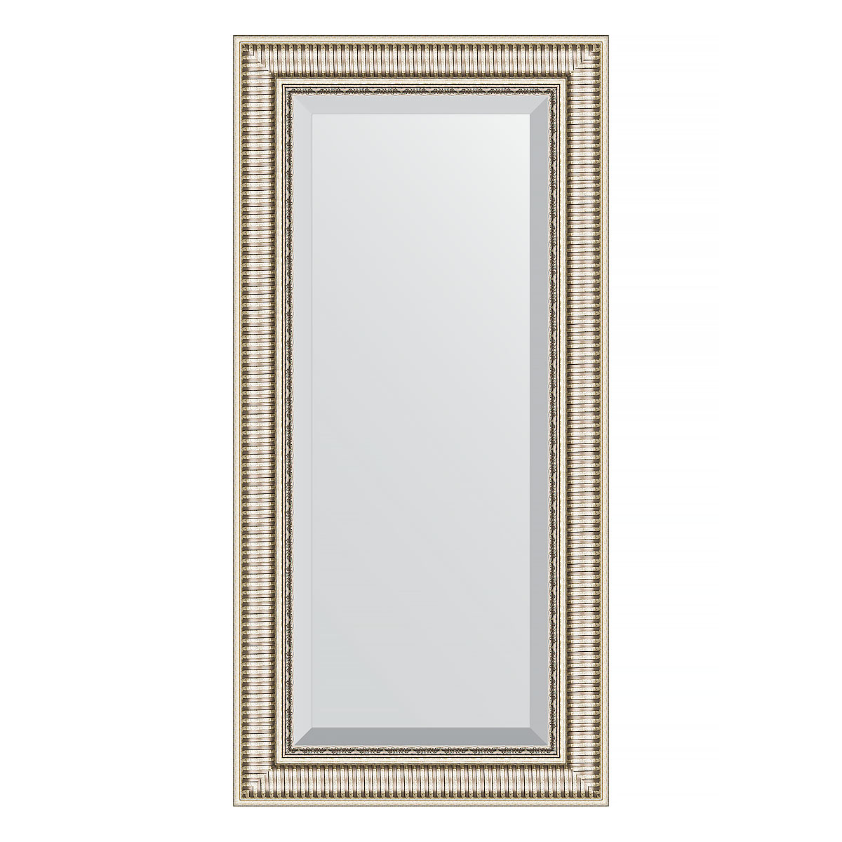 Зеркало настенное с фацетом EVOFORM в багетной раме серебряный акведук, 57х117 см, BY 1248