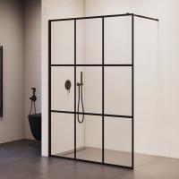 Душевая перегородка RGW WA-011B 1000, стекло с рисунком (шелкография), профиль черный фото в интернет-магазине Русалия