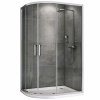 Душевой уголок ABBER Schwarzer Diamant AG01190 90х100 асимметричный, профиль хром, прозрачное стекло фото в интернет-магазине Русалия