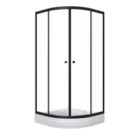 Душевой уголок "Альфа-Блэк" 90х90, 1/4 круга, низ. подд. (2 места+сифонD90мм) Тритон Щ0000054223 фото в интернет-магазине Русалия