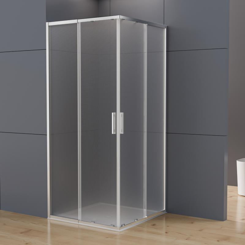 Душевой уголок Rapid-N VSS-3RN9090E10MT, (800-900)x(800-900), хром, стекло текстурное Vincea