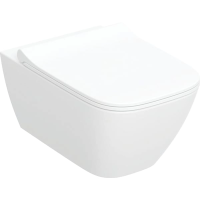 Унитаз подвесной с сиденьем микролифт Geberit Smyle Square 500.685.01.2 безободковый фото в интернет-магазине Русалия