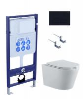 SET AQUATEK ВЕГА-1905-017 (рама AQUATEK Standard INS-0000012 с клавишей KDI-0000017 и крепежом KKI-0000002+унитаз ВЕГА AQ1905-00 с тонким сиденьем sc фото в интернет-магазине Русалия