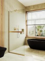 Душевая перегородка в узком профиле 1950*690 Стекло 8 мм Сатин +Полотенцедержатель MGD-725-3у Maybah Glass фото в интернет-магазине Русалия