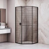 Душевой уголок RGW SV-82B "L" 800x800, профиль черный, стекло черная вуаль фото в интернет-магазине Русалия