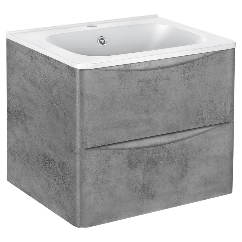 База под раковину Paola 600 подвесная, 2 выкатных ящика soft close, Beton Vincea