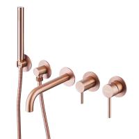 Смеситель ABBER Wasser Kreis AF8130MRG для ванны скрытого монтажа, розовое золото матовое фото в интернет-магазине Русалия