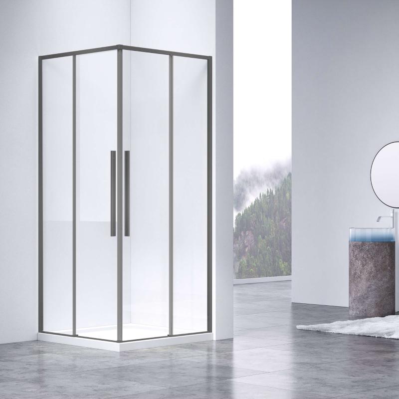 Душевой уголок Slim-N VSS-4SN900CLGM, 900*900, вороненая сталь, стекло прозрачное Vincea