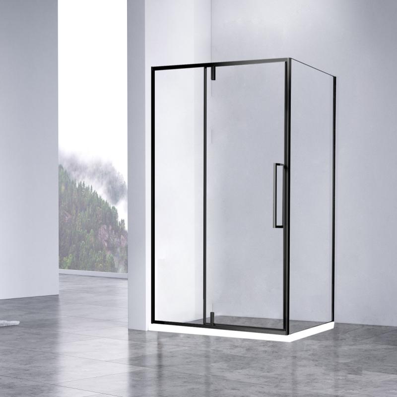Душевой уголок Slim-N VSR-4SNP9012CLB, 1200*900, черный, стекло прозрачное Vincea