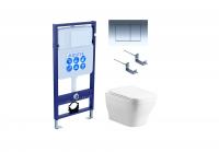 Set AQUATEK АМАДЕО cm (рама AQUATEK Standard INS-0000012 с звукоиз.прокладкой+крепеж KKI-0000002+кнопкаKDI-0000010+унитаз АМАДЕО AQ1180-00 с крышкой-сиденьем soft-close) фото в интернет-магазине Русалия