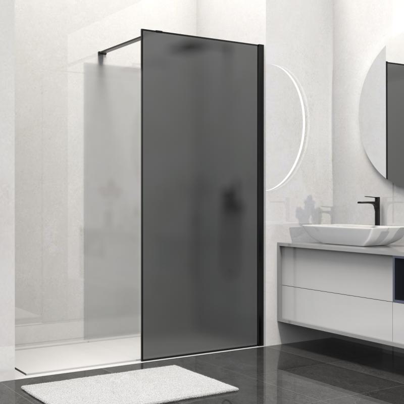 Душевая перегородка Walk-In VSW-1HS100GFB, 1000*2000, черный матовый, стекло матовое тонированное Vincea