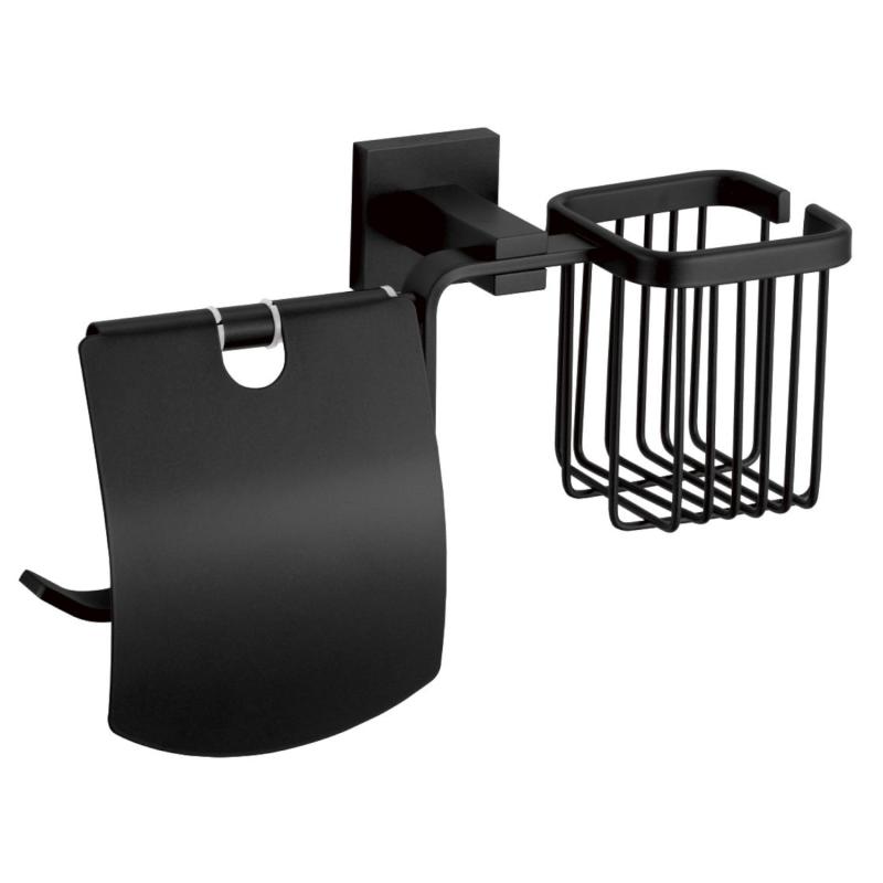 Держатель для туалетной бумаги и освежителя Savol S-L06551H, черный