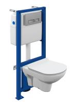 Комплект подвесной унитаз City Clean On с инсталляцией Link Pro с кнопкой Movi A64075 Cersanit фото в интернет-магазине Русалия