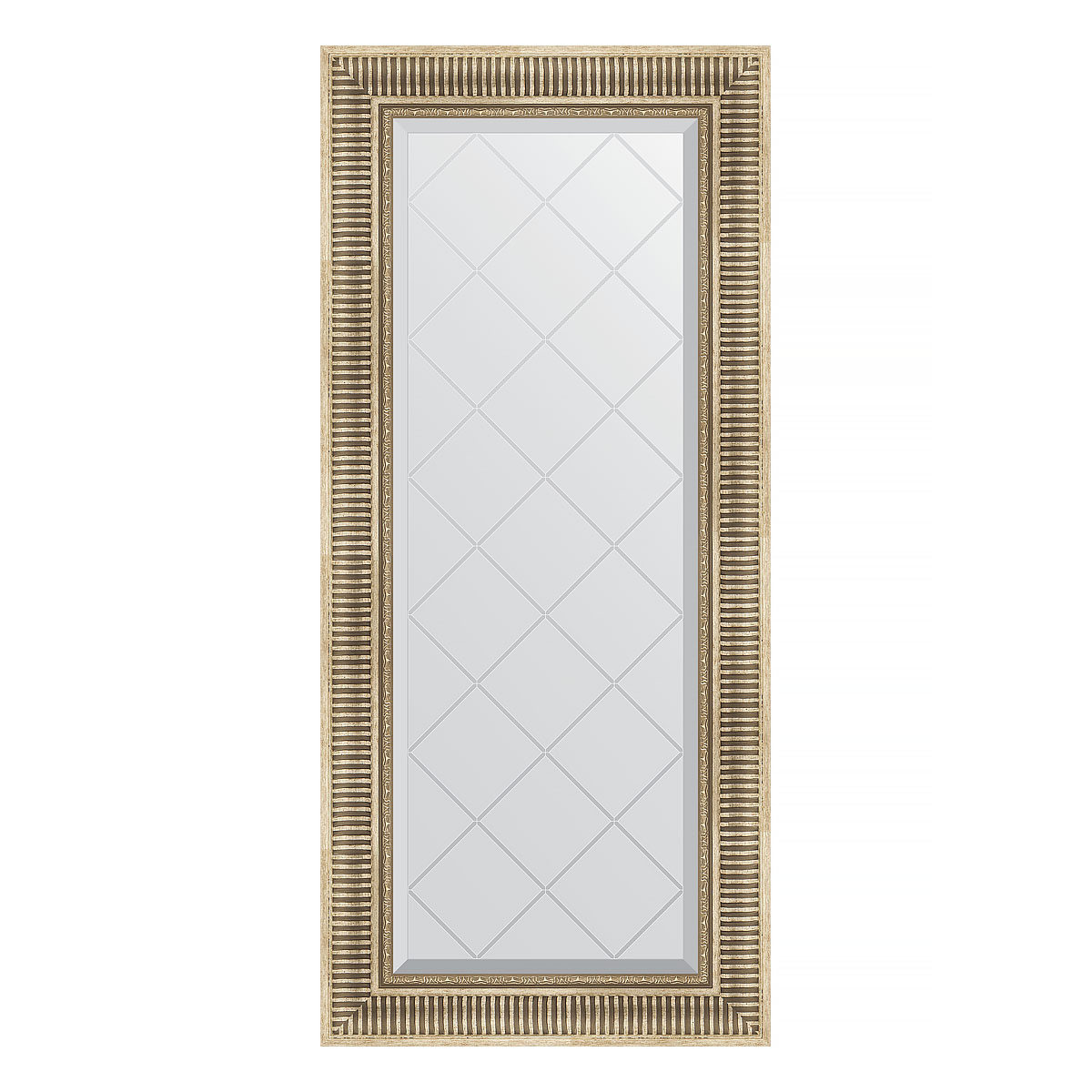 Зеркало настенное с гравировкой EVOFORM в багетной раме серебряный акведук, 57х127 см, BY 4067