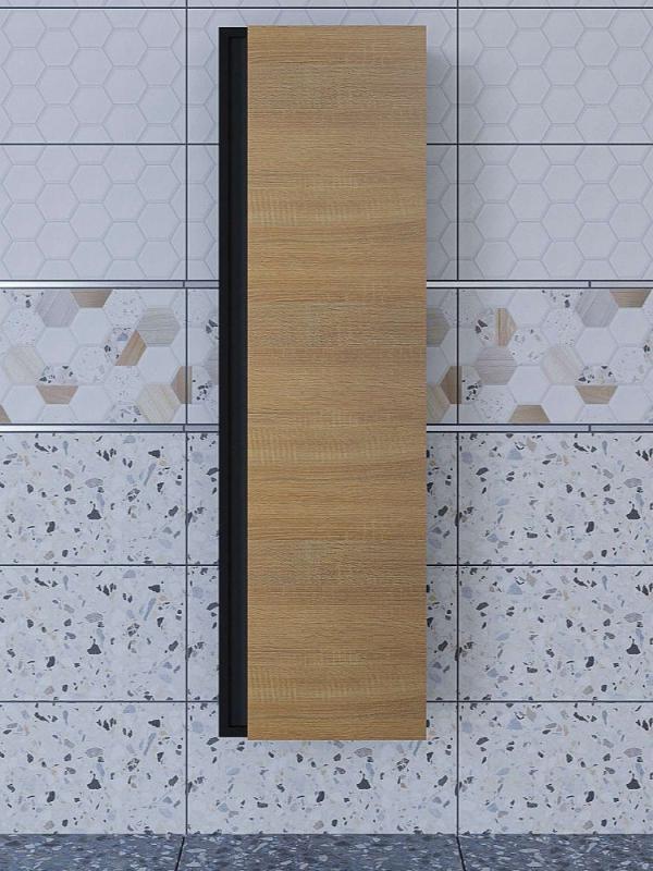 Шкаф-пенал для ванной подвесной Uperwood Barsa 35х28х120 см, черный/дуб сонома 293020545