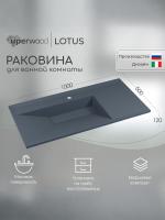 Раковина для ванной кварцевая Uperwood Lotus Quartz 100х50х13 см, серая матовая, бетон 29192035 фото в интернет-магазине Русалия