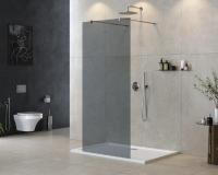 Душевая перегородка CEZARES LIBERTA-L-2-80-GR-Cr тонированное (графит), профиль хром фото в интернет-магазине Русалия