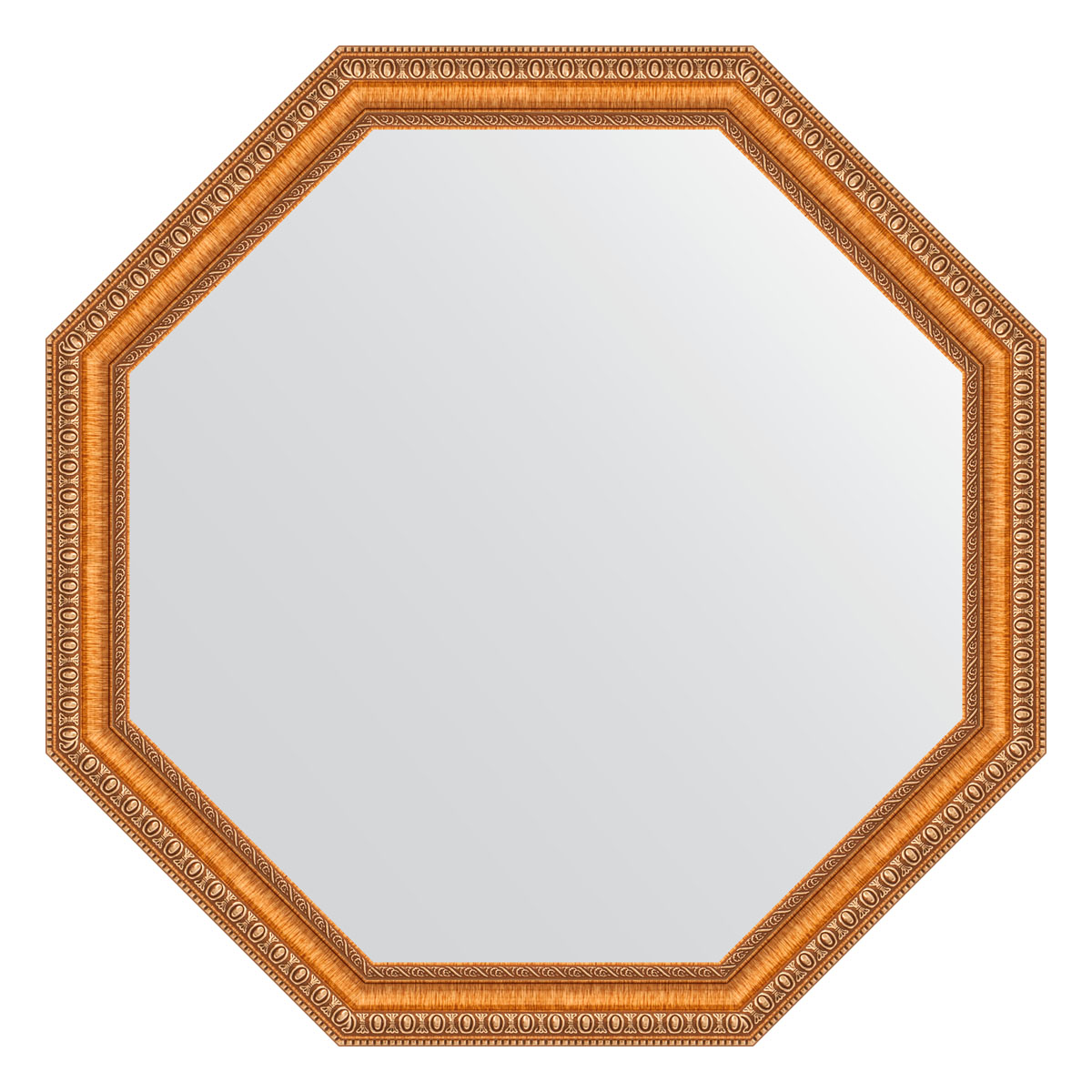 Зеркало настенное Octagon EVOFORM в багетной раме золотые бусы на бронзе, 71,6х71,6 см, BY 3708