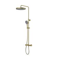 Душевая система IDDIS Duna с тропическим душем, изливом и термостатом, матовое золото (DUNMGSTi06) фото в интернет-магазине Русалия