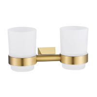 Стакан для ванной комнаты двойной Shevanik SG5722G, золотой сатин фото в интернет-магазине Русалия