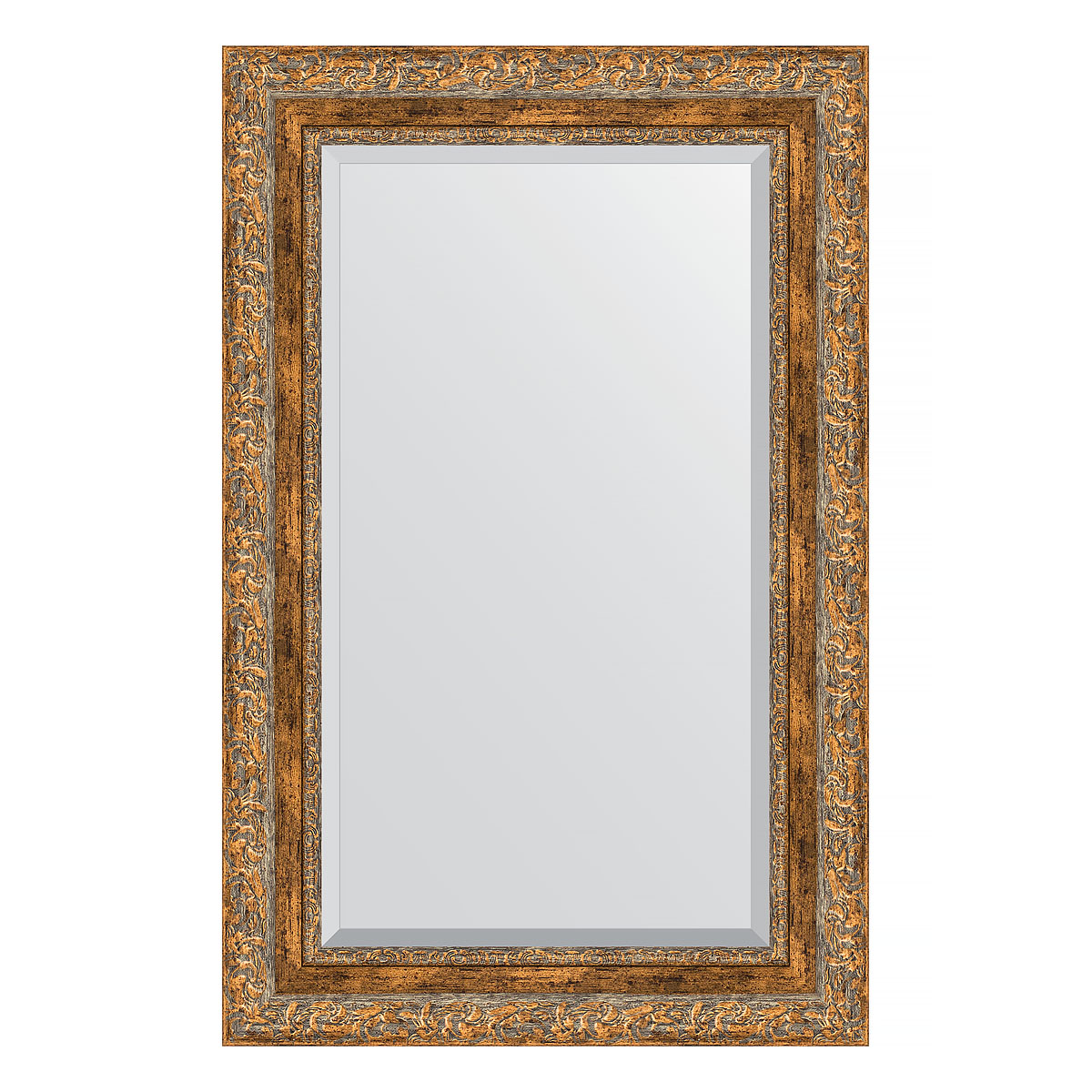 Зеркало настенное с фацетом EVOFORM в багетной раме виньетка античная бронза, 55х85 см, BY 3410