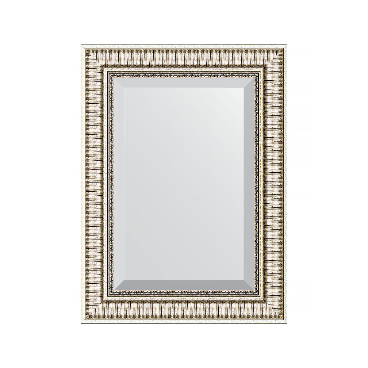 Зеркало настенное с фацетом EVOFORM в багетной раме серебряный акведук, 57х77 см, BY 1228