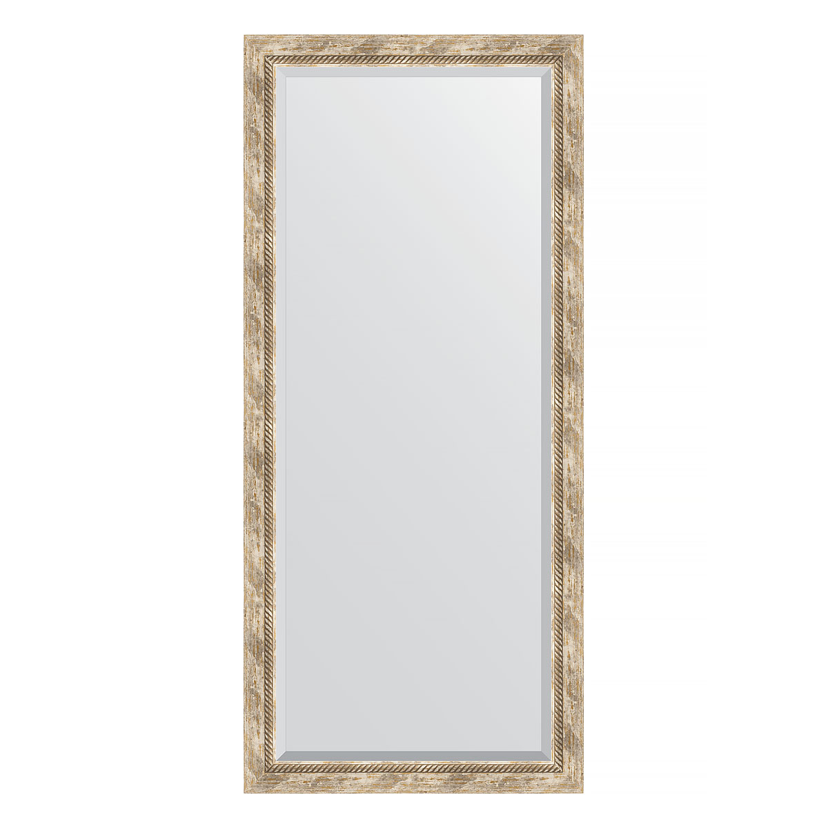 Зеркало настенное с фацетом EVOFORM в багетной раме прованс с плетением, 73х163 см, BY 3589